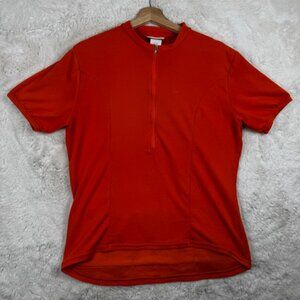 Vintage LL Bean Women's Cycle Cycling Shirt Half Zip Back Pocket USA BJ05 XL
